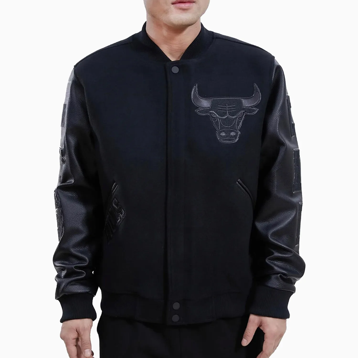 Men's Chicago Bulls Triple Black Varsity Jacket