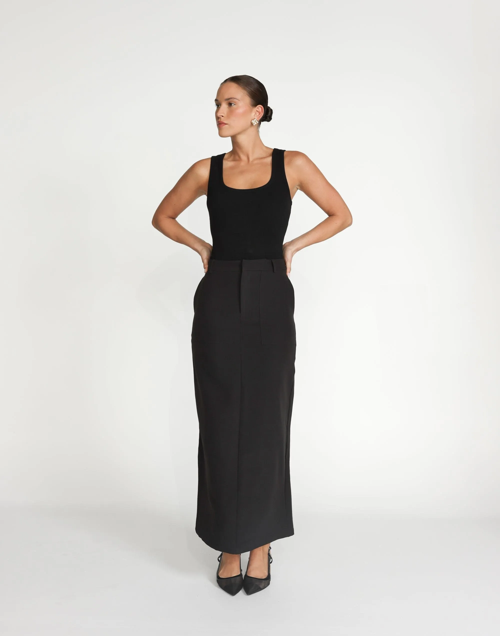 Micaela Maxi Skirt (Black)