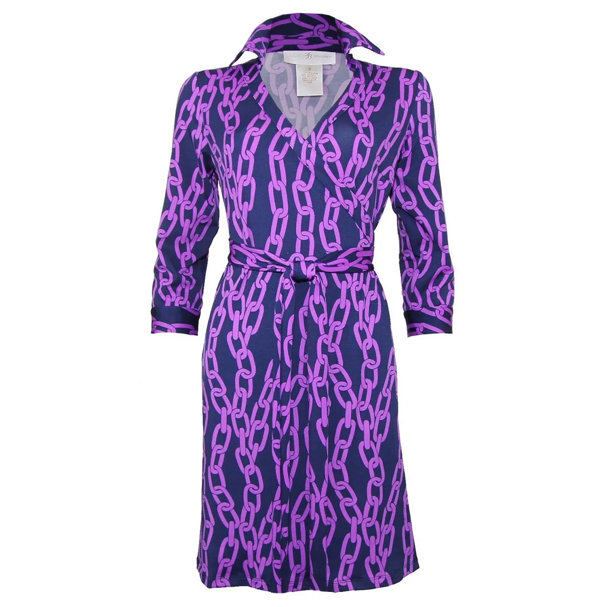 Milo Wrap Dress in Navy Links Print