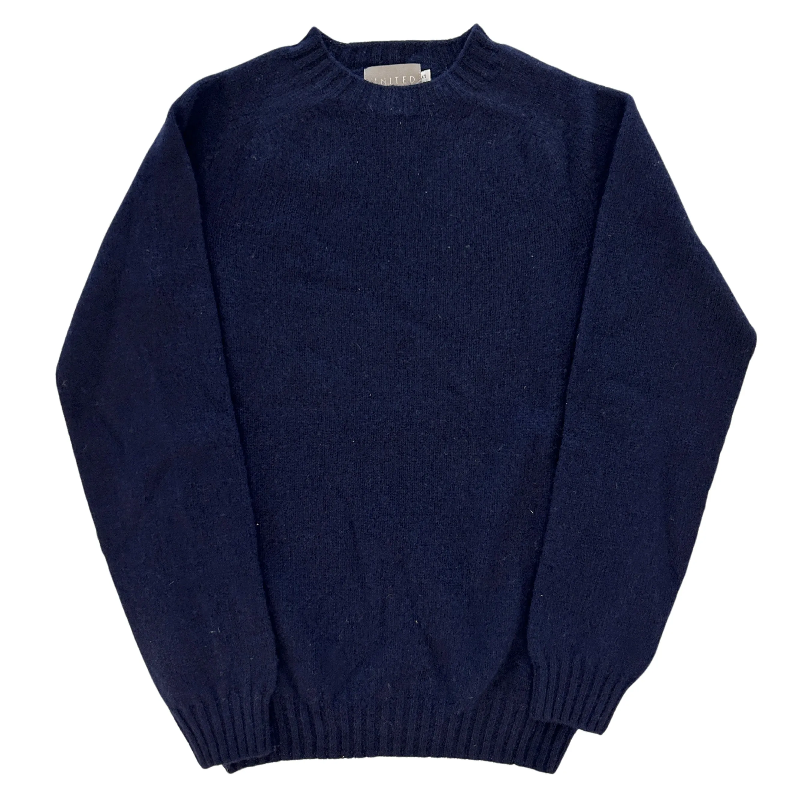 Navy Melange Scottish Wool Crewneck Sweater