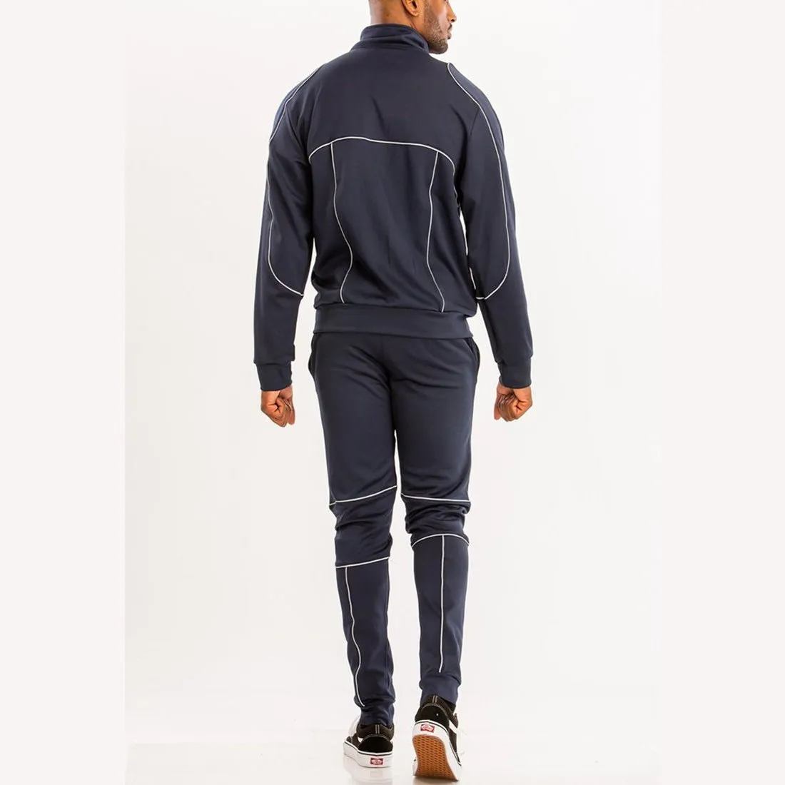 Navy Reflective Piping Detailed Track Suit