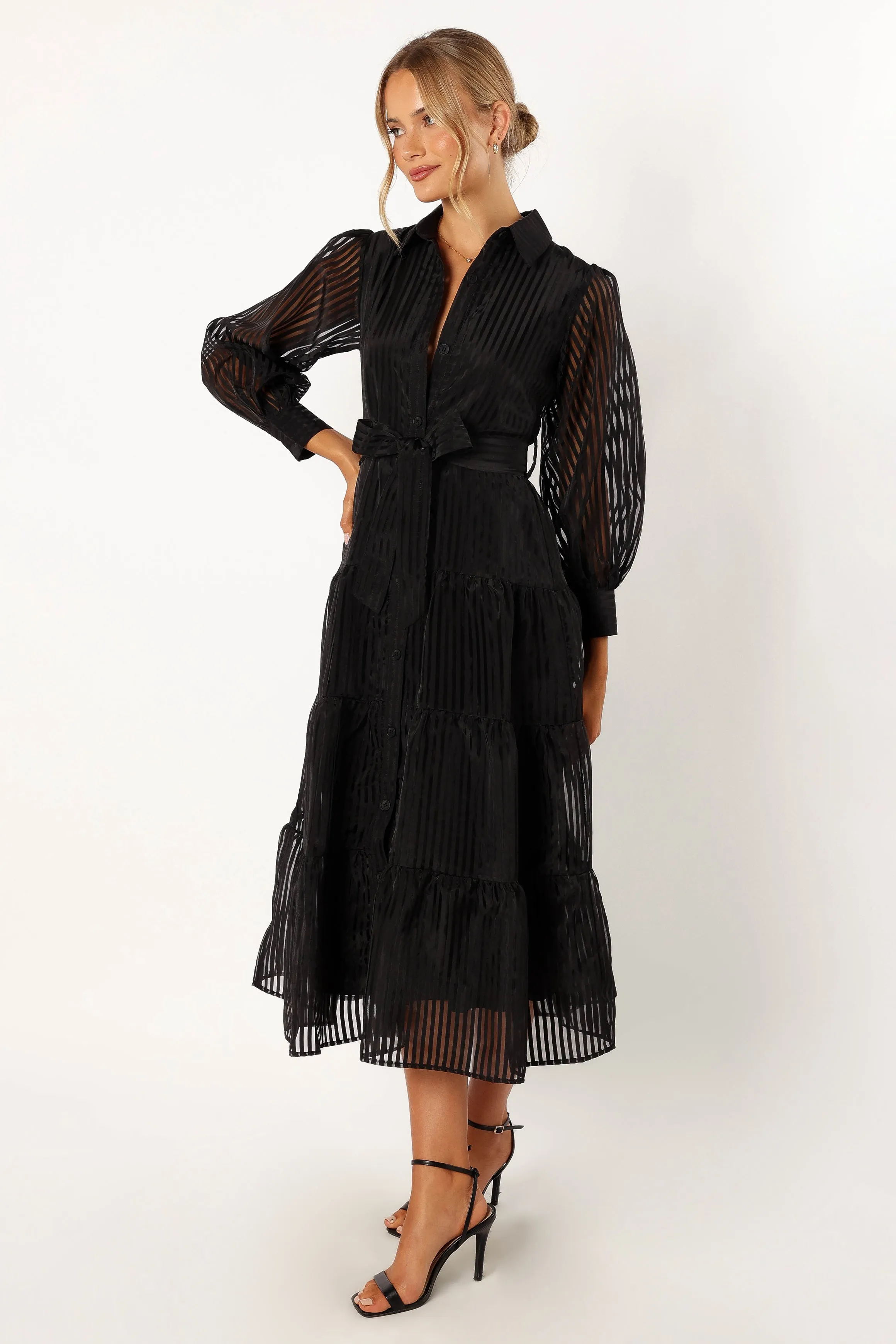 Neve Long Sleeve Maxi Dress - Black