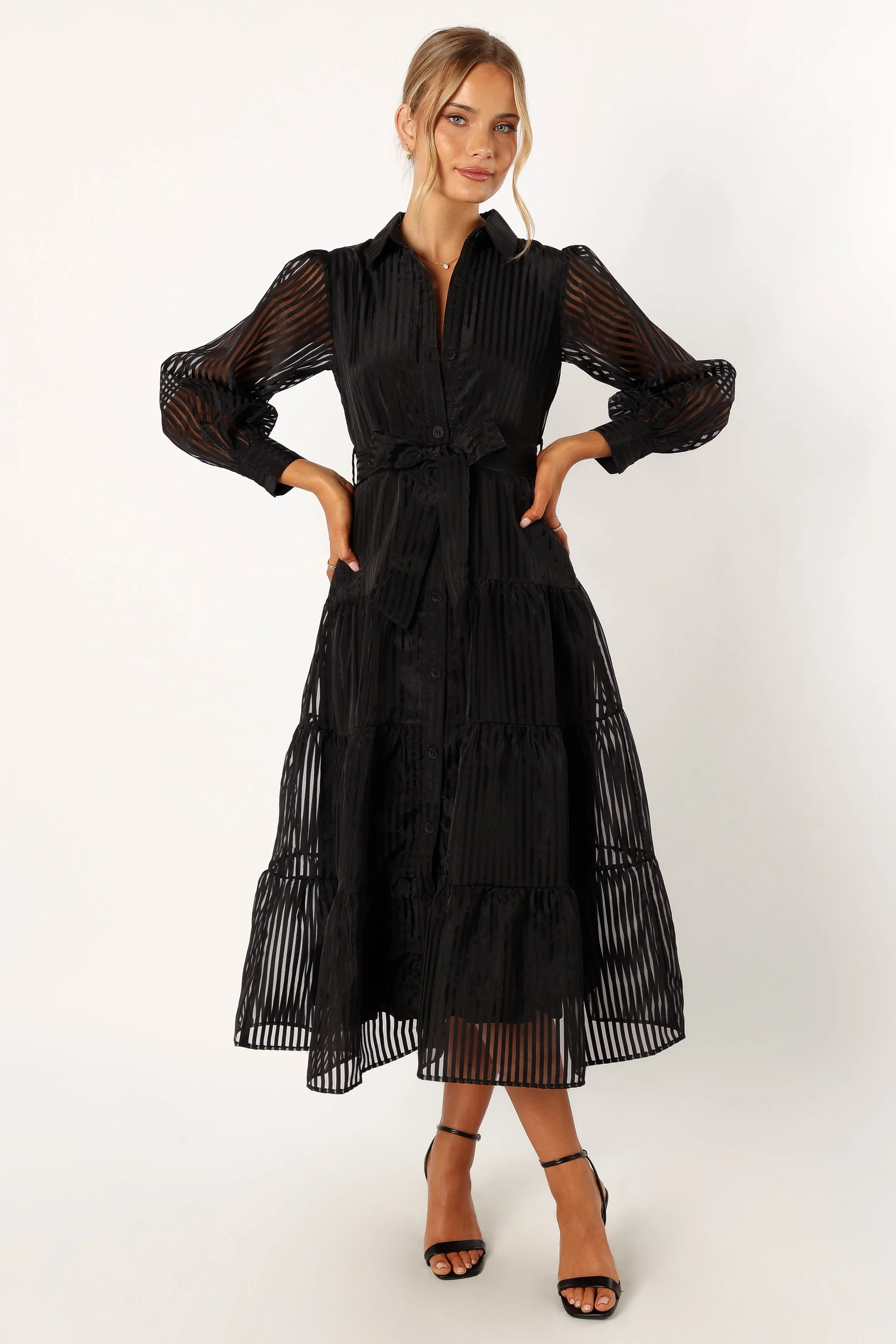 Neve Long Sleeve Maxi Dress - Black