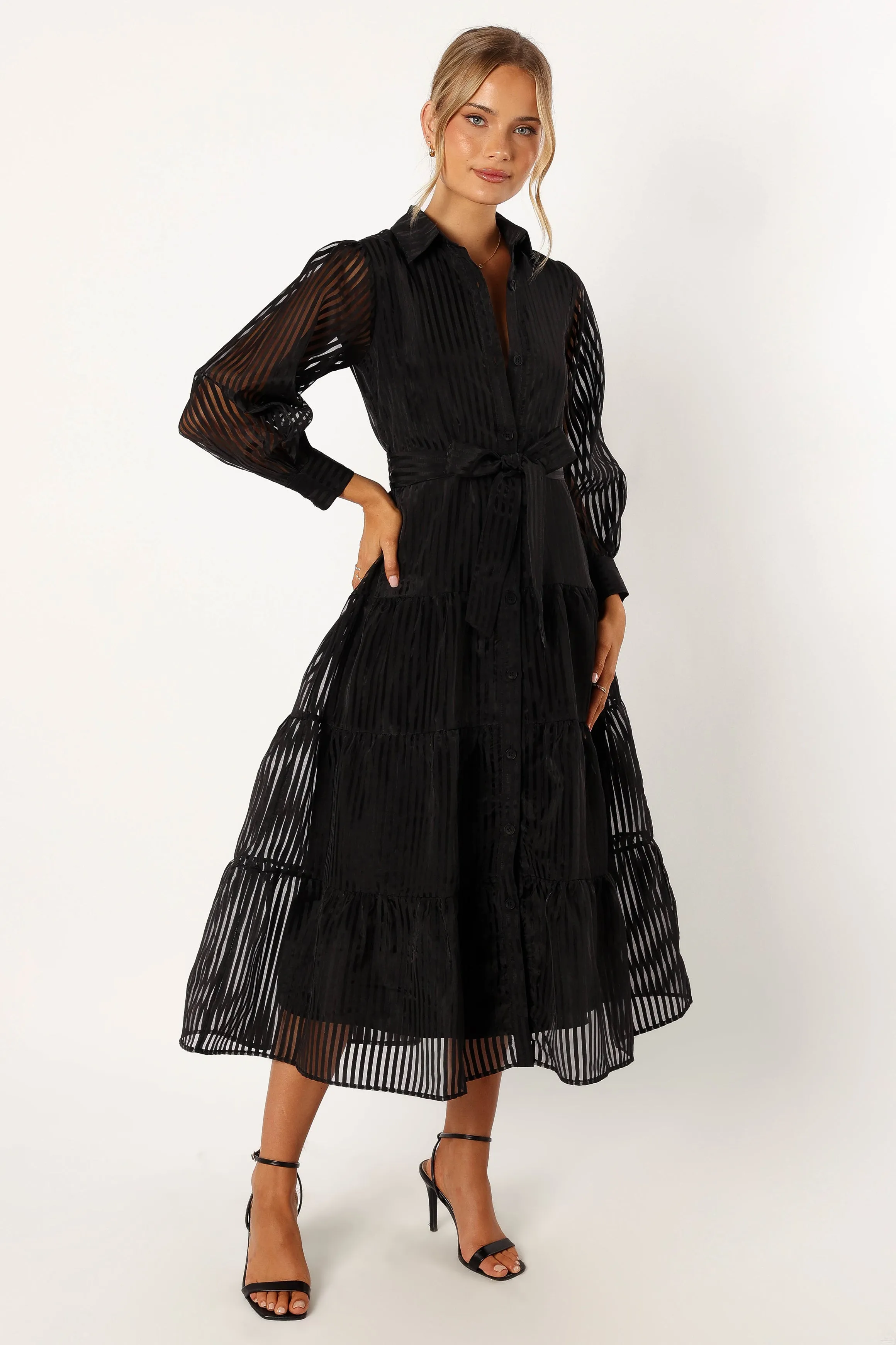 Neve Long Sleeve Maxi Dress - Black