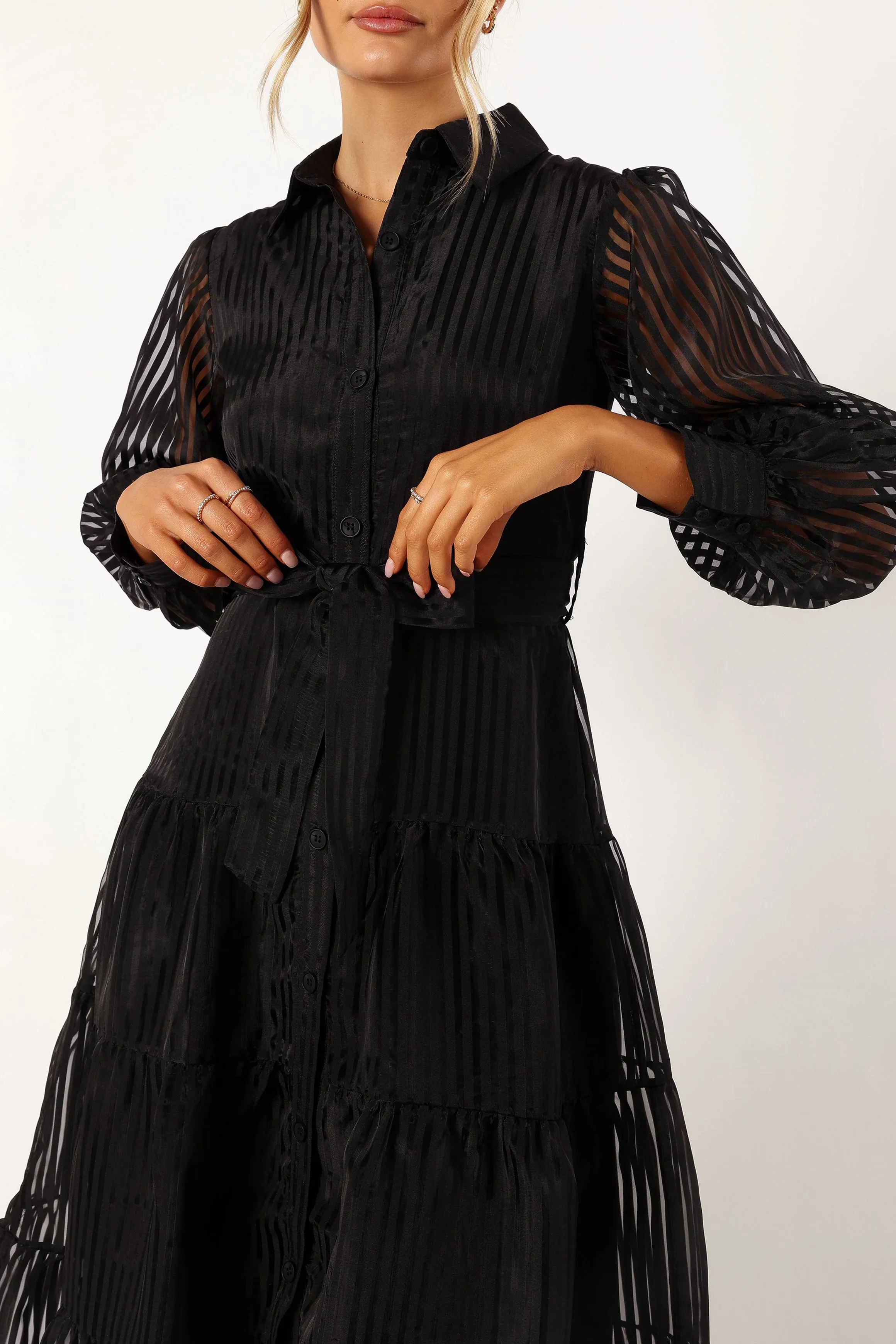 Neve Long Sleeve Maxi Dress - Black