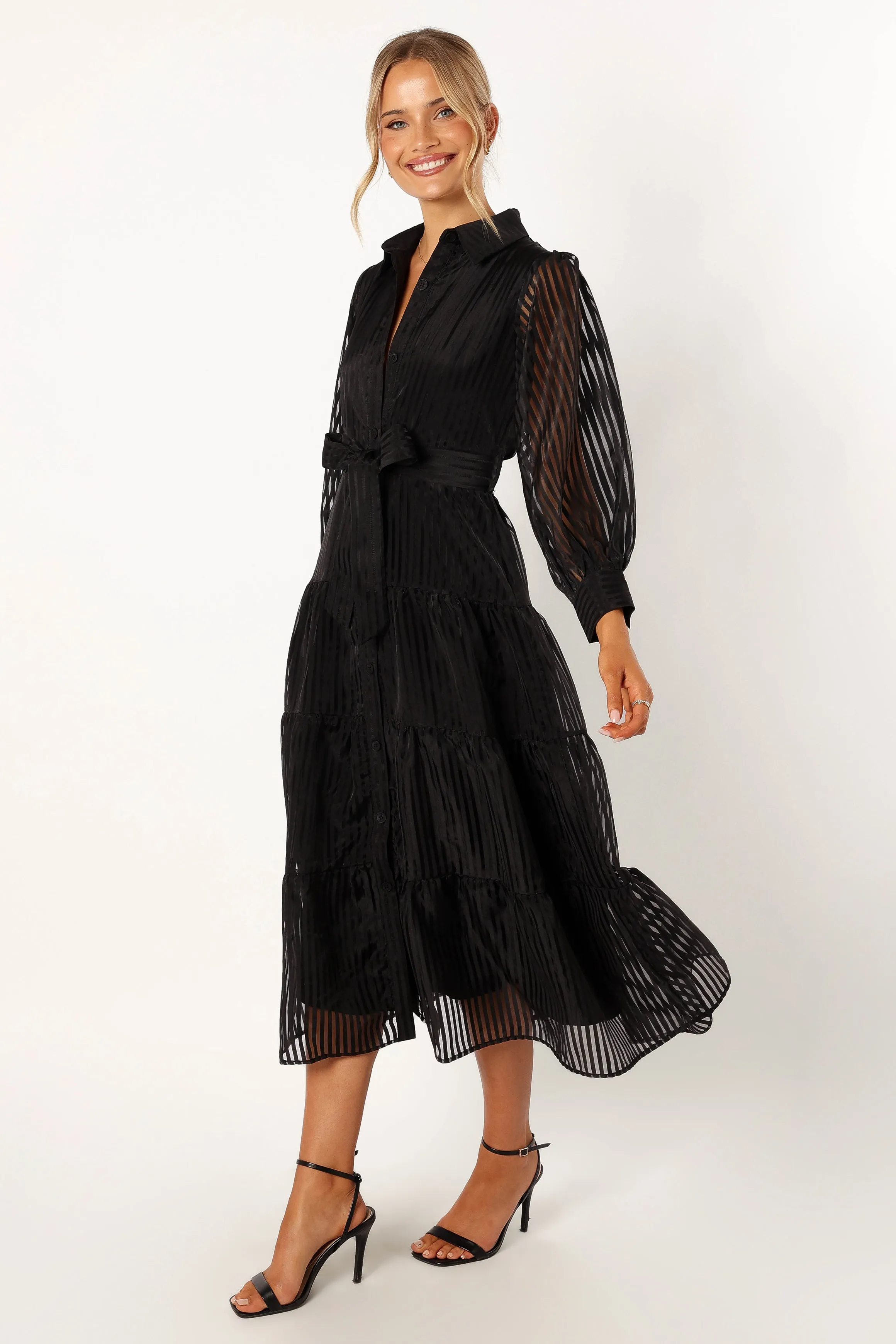 Neve Long Sleeve Maxi Dress - Black