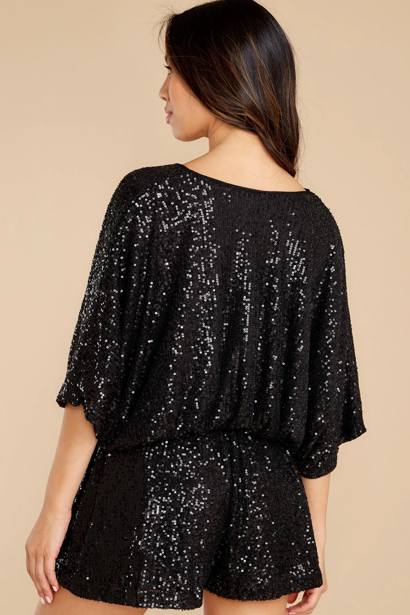 No Other Way Black Sequin Romper