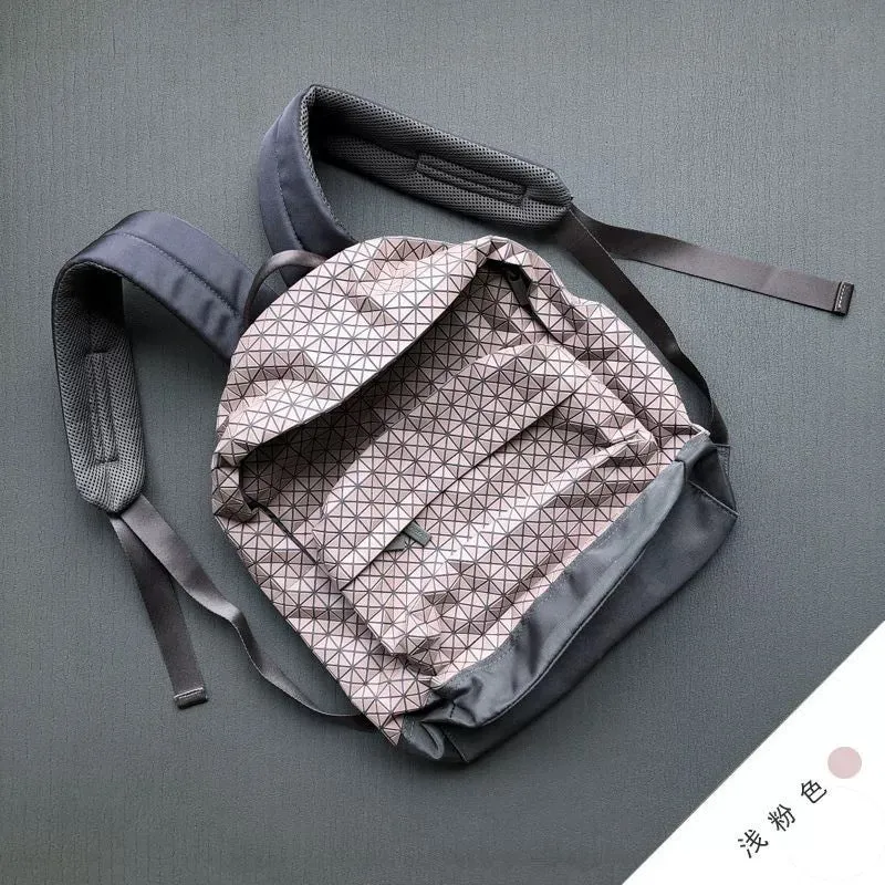 Original Rhombus Silicone Backpack Travel Commuter Large Capacity Men and Women Same Style Mummy Backpack Student Schoolbag