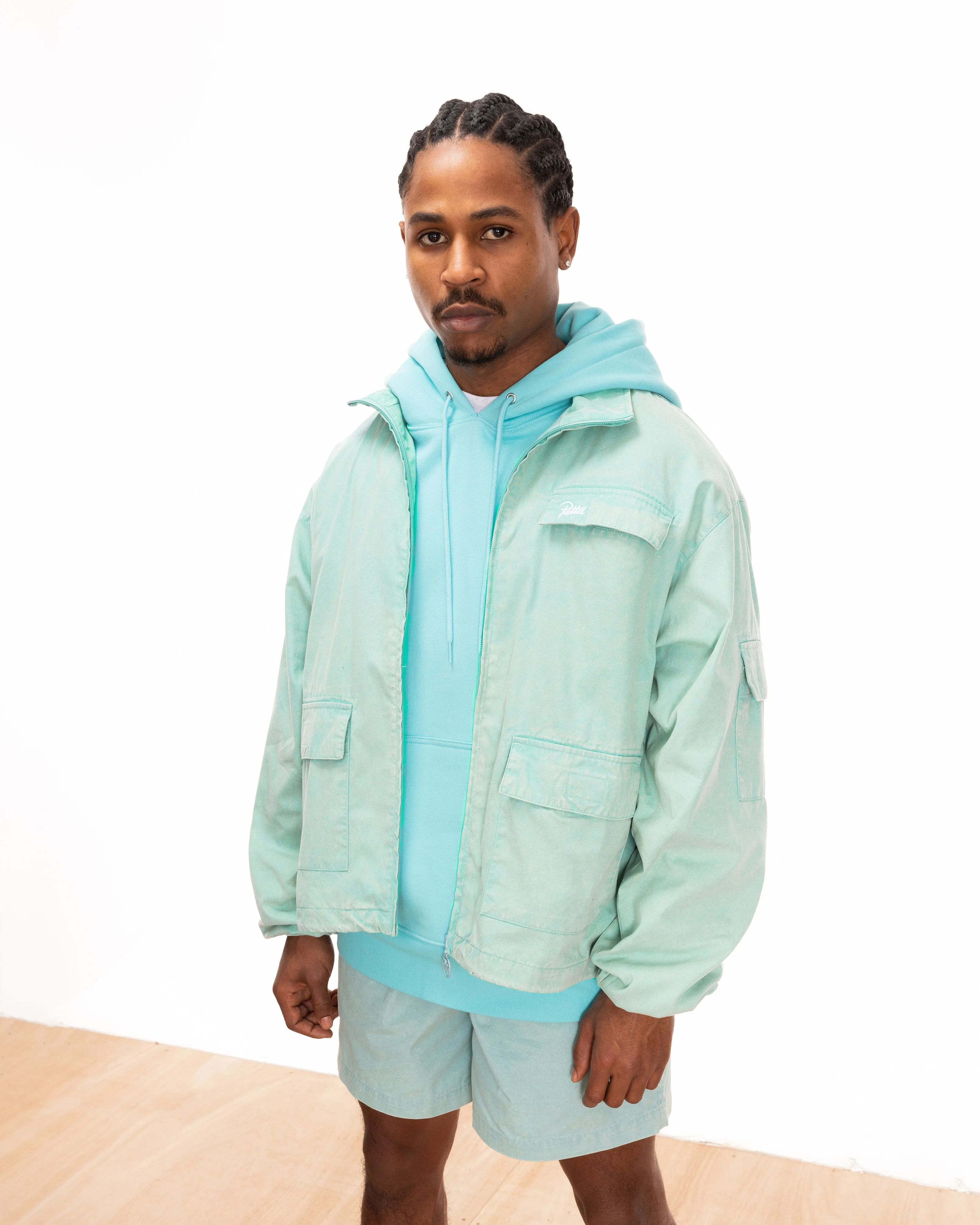 Patta Acid Washed Track Jacket (Blue Radiance)