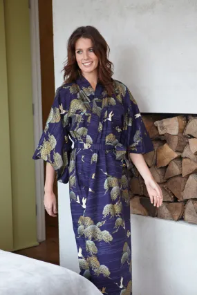 Pines & Cranes Womens Plus Size Cotton Kimono Robe