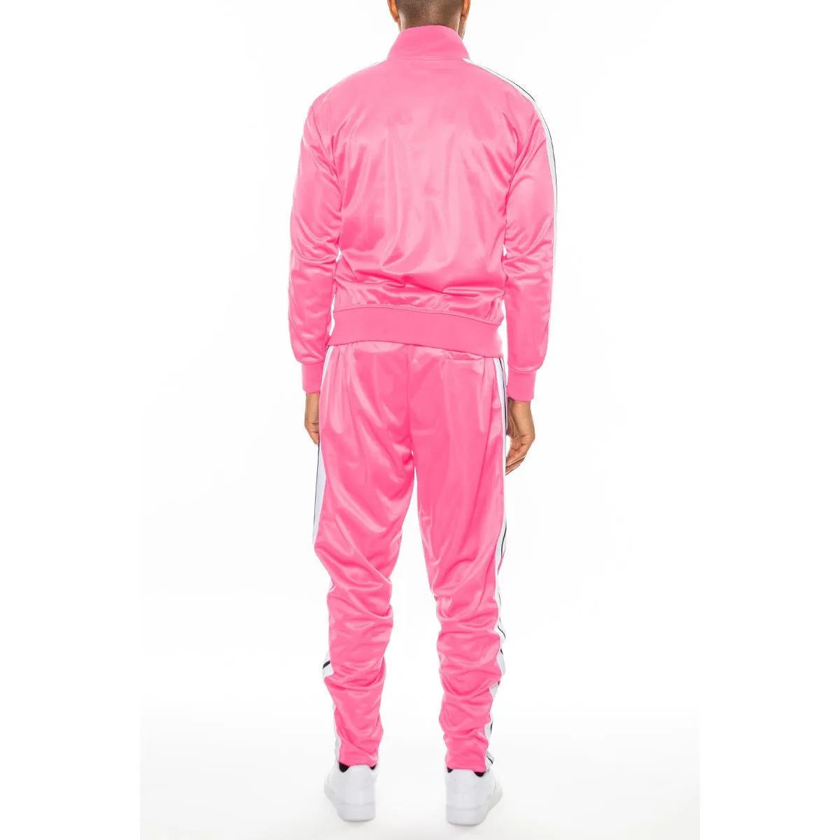 Pink Striped Tape Track Suit