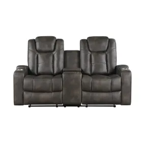 Power Reclining Console Loveseat with USB Ports and Cupholders