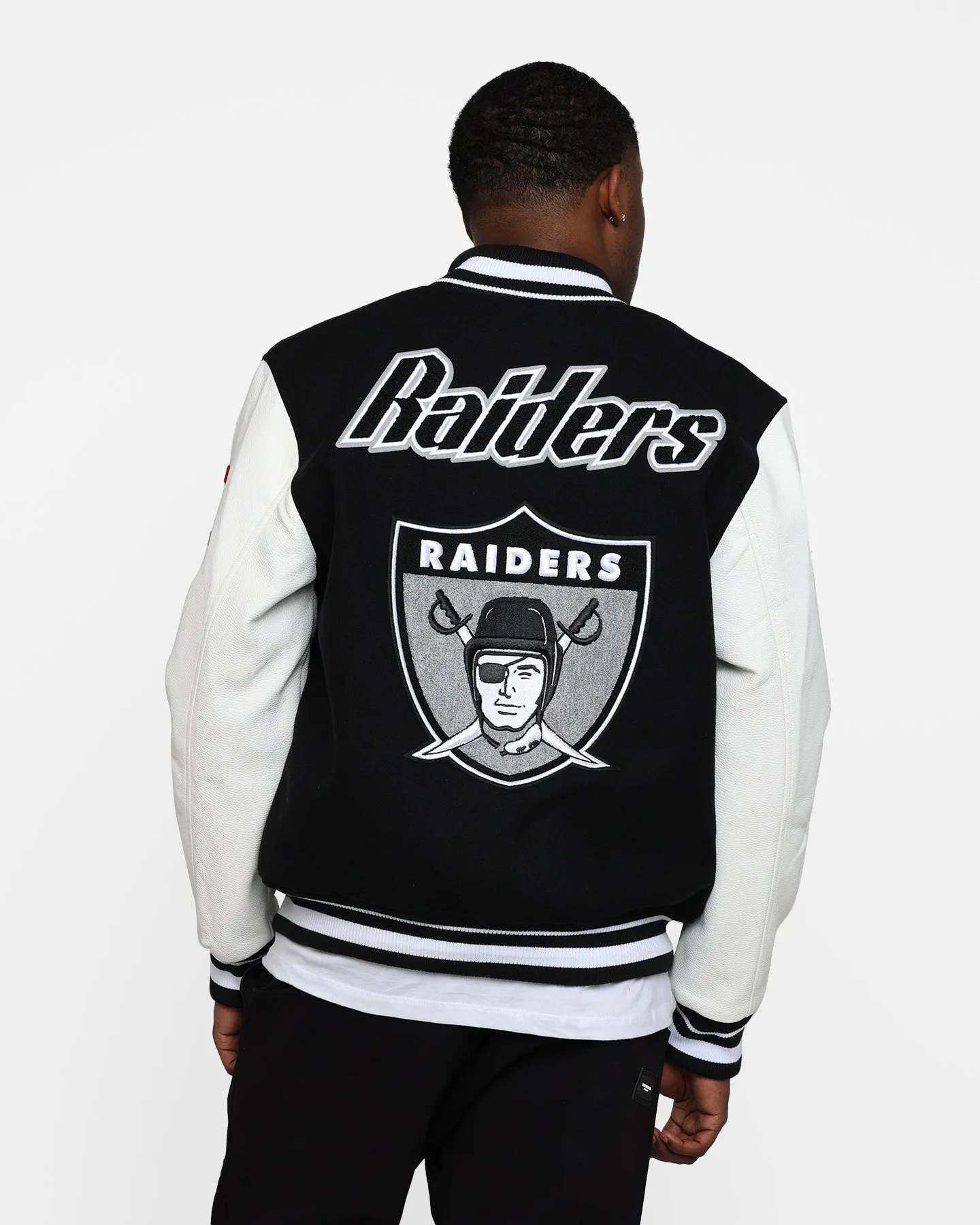 Pro Standard Oakland Raiders Wool Varsity Jacket Black/White