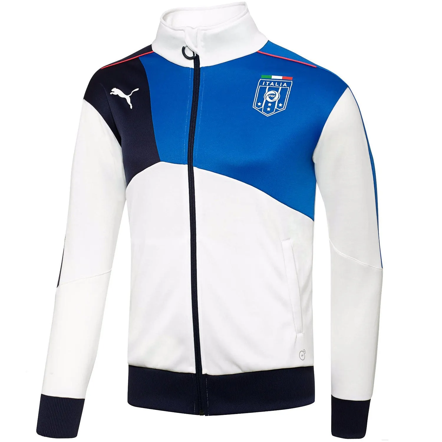 Puma FIGC Italia Stadium Walk-Out Track Jacket - White/Team Power Blue - Mens