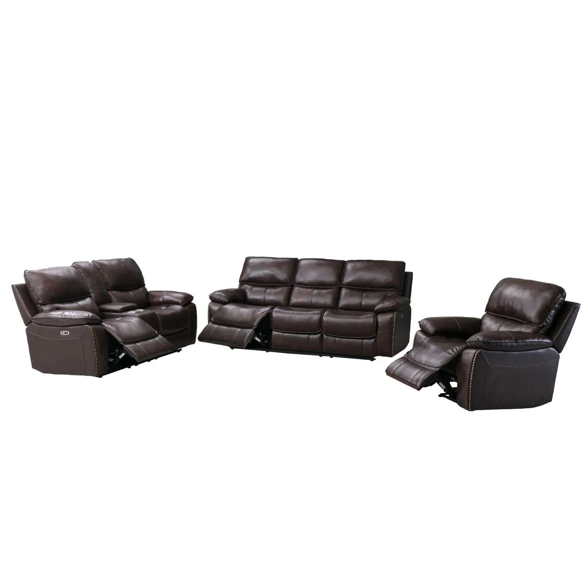 RelaxMax Power Reclining Sofa - Leather Match