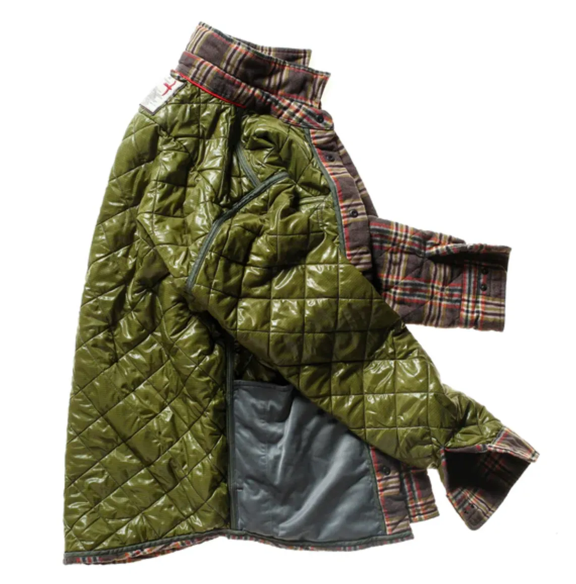 Relwen Quilted Flannel Shirt Jacket Char/Brown