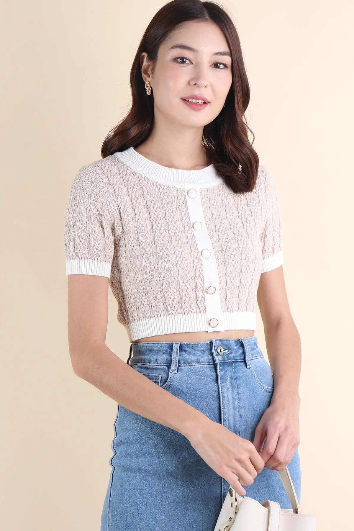 RESTOCKED** MEA KNIT TOP IN OAT