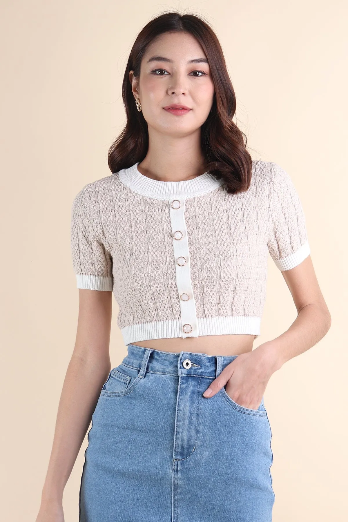 RESTOCKED** MEA KNIT TOP IN OAT