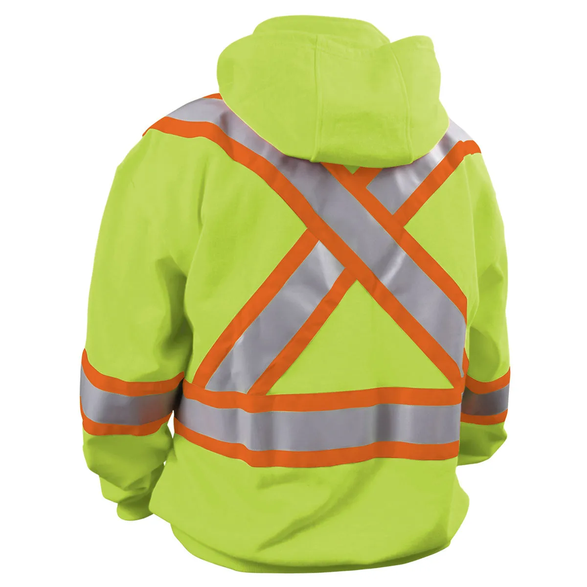 Revco JF1332-LM Lime TruGuard™ 200 FR Cotton Reflective Tape Full-Zip Hooded Sweatshirt (1 Sweatshirt)