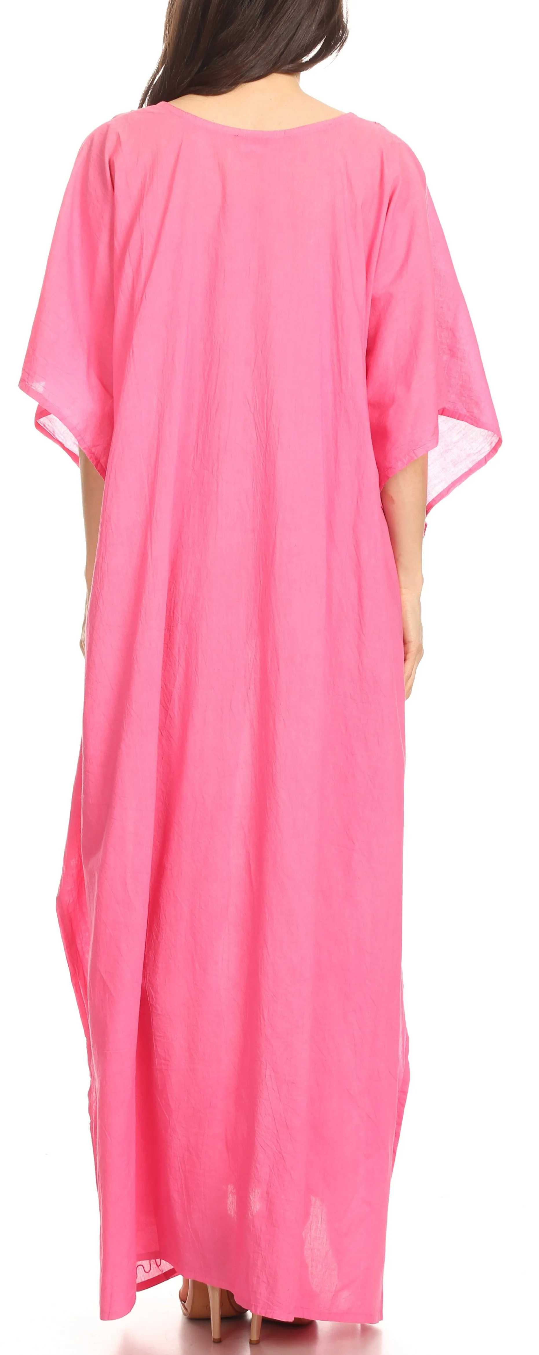 Sakkas Favi Womens Casual Long Maxi Dress Caftan Cover Up Loungewear in Rayon