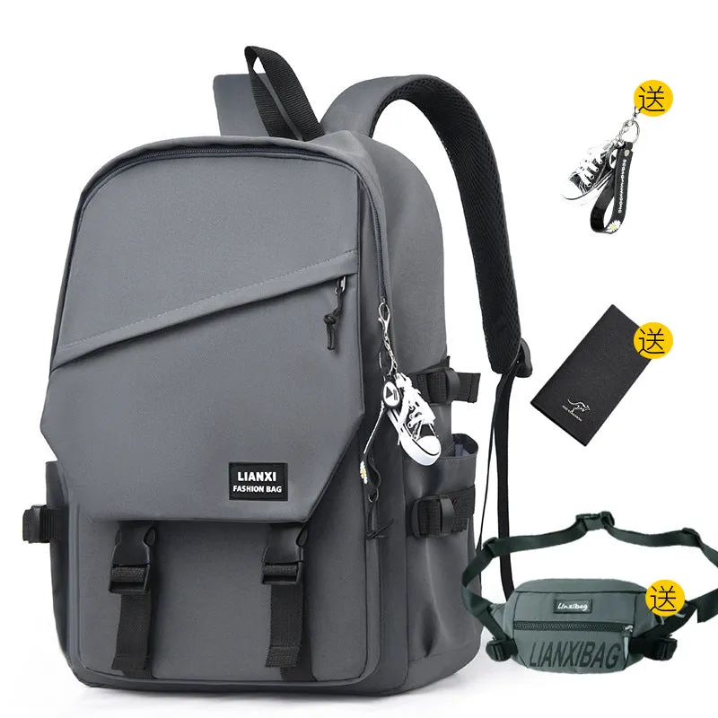 Schoolbag Male College Student Daily Travel Backpack Men's Backpack Female Korean Simple Versatile Travel Computer Bag Female