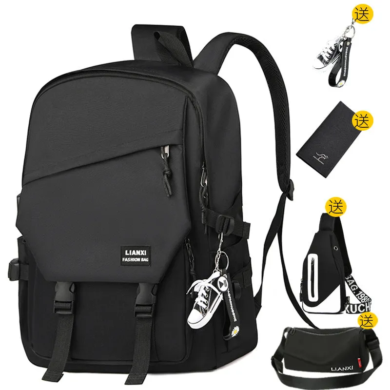 Schoolbag Male College Student Daily Travel Backpack Men's Backpack Female Korean Simple Versatile Travel Computer Bag Female