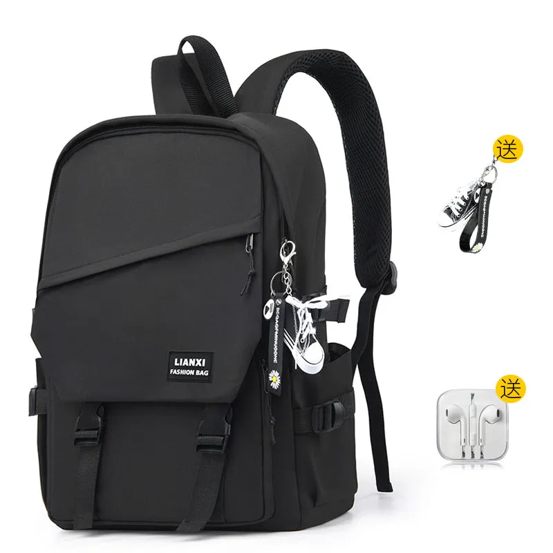 Schoolbag Male College Student Daily Travel Backpack Men's Backpack Female Korean Simple Versatile Travel Computer Bag Female