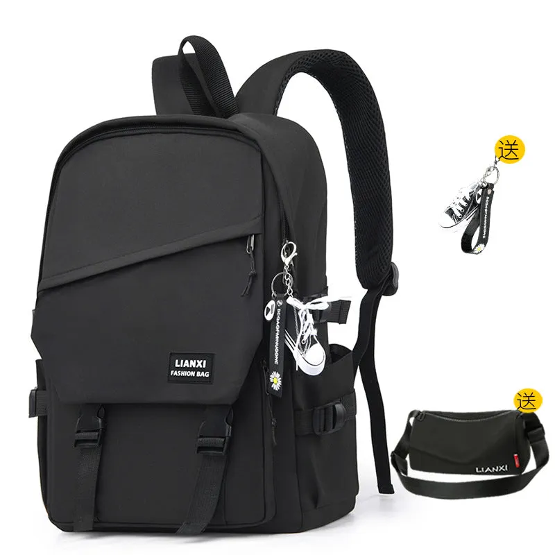 Schoolbag Male College Student Daily Travel Backpack Men's Backpack Female Korean Simple Versatile Travel Computer Bag Female