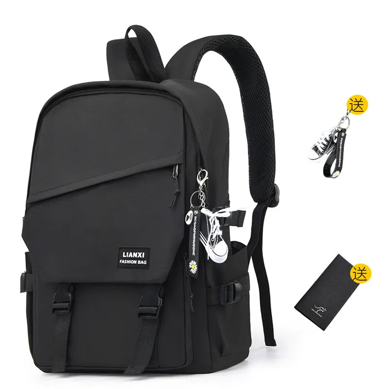 Schoolbag Male College Student Daily Travel Backpack Men's Backpack Female Korean Simple Versatile Travel Computer Bag Female