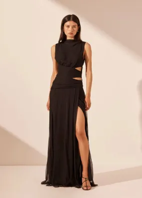 Shona Joy - Claude Cut Out Side Split Maxi Dress - Black