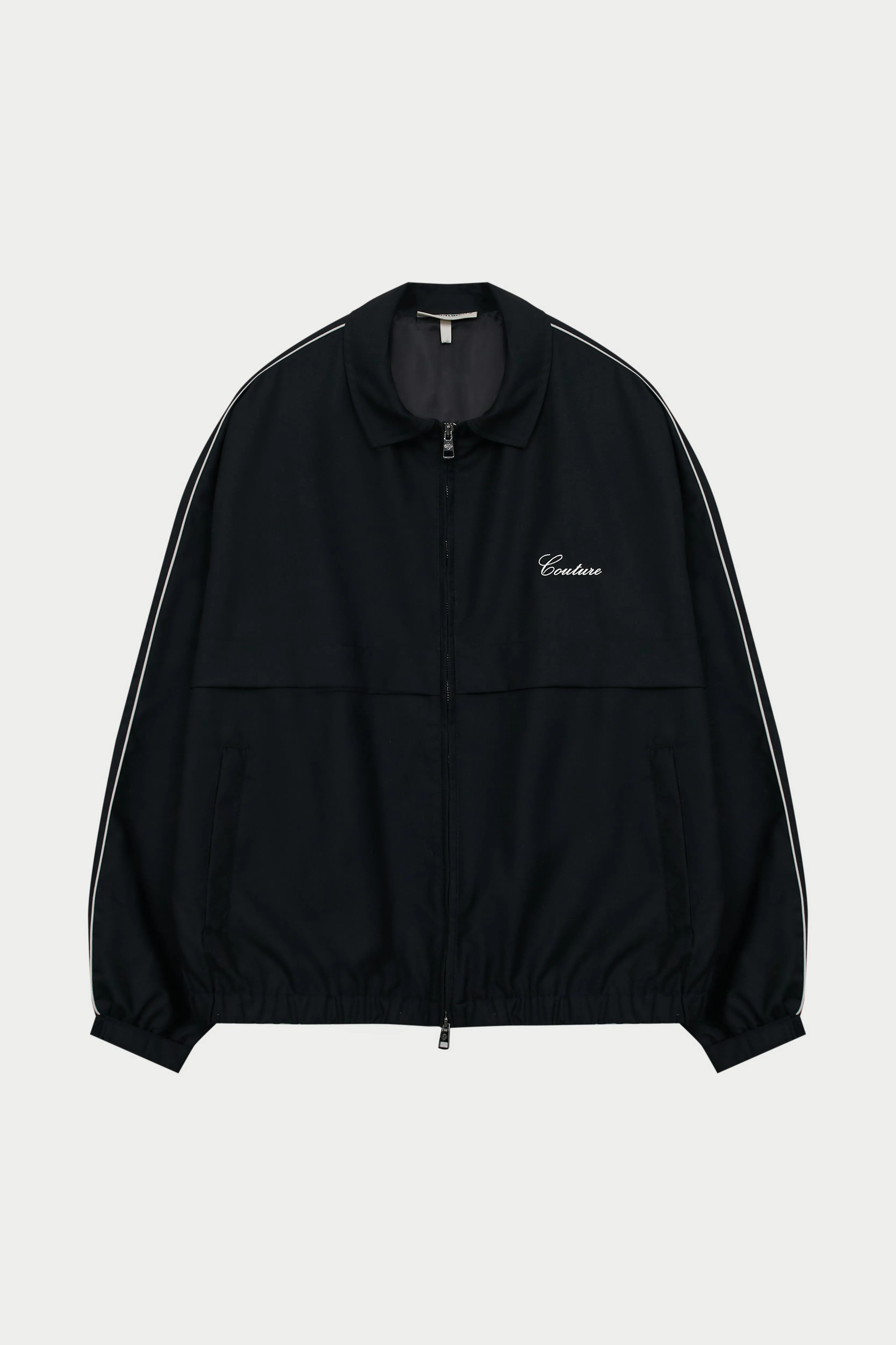 SMART PIPED TRACK JACKET - BLACK