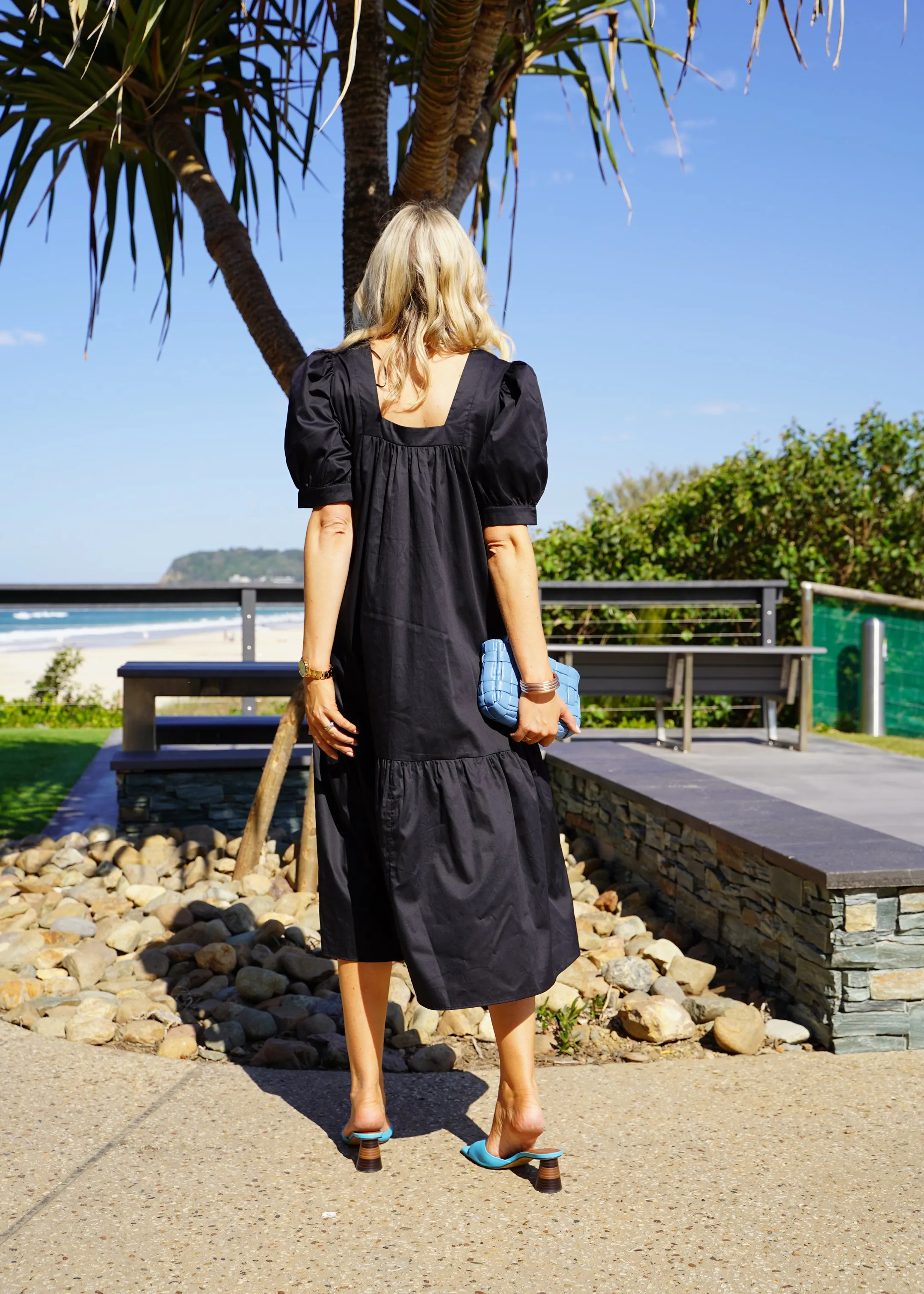 Square Neck Maxi Dress - Black