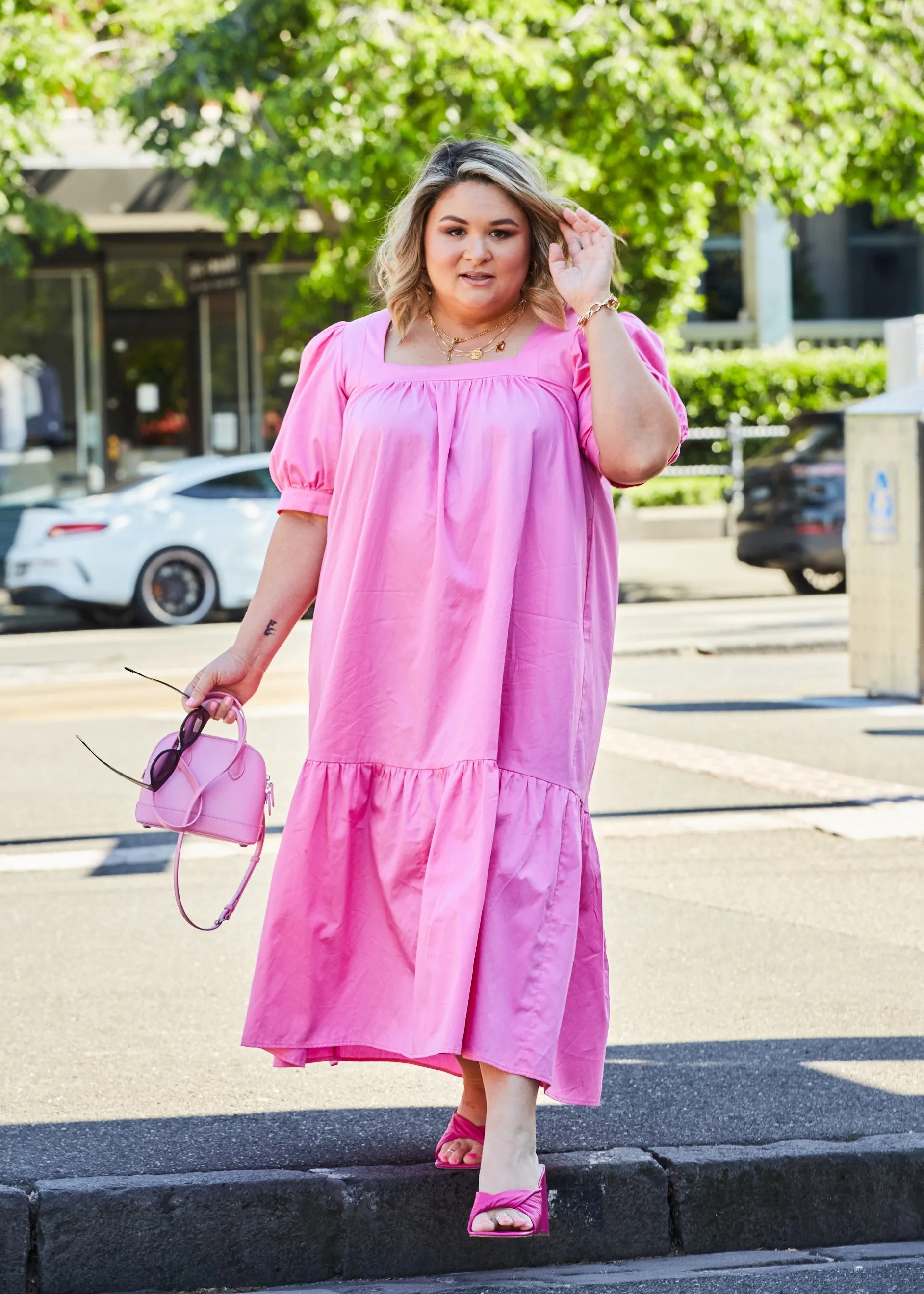 Square Neck Maxi - Pink