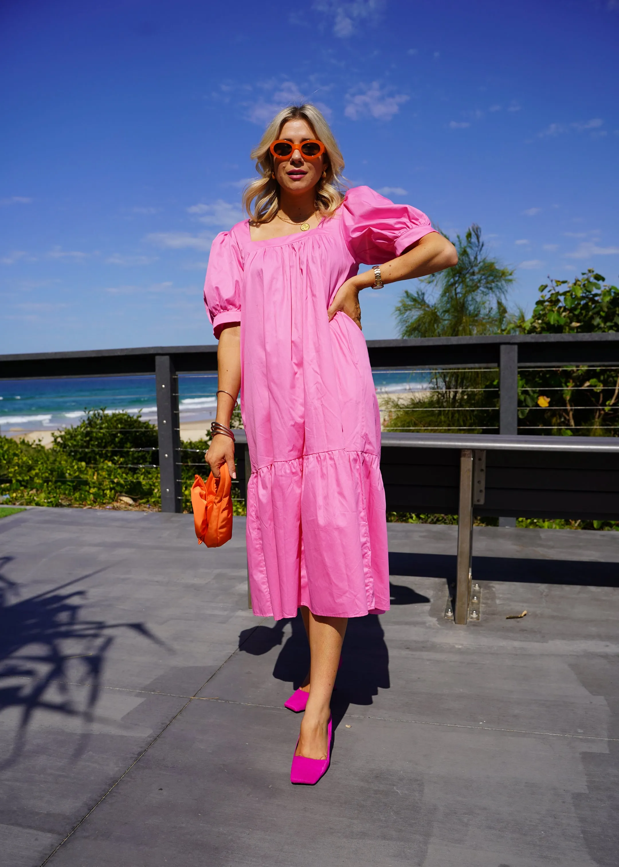 Square Neck Maxi - Pink