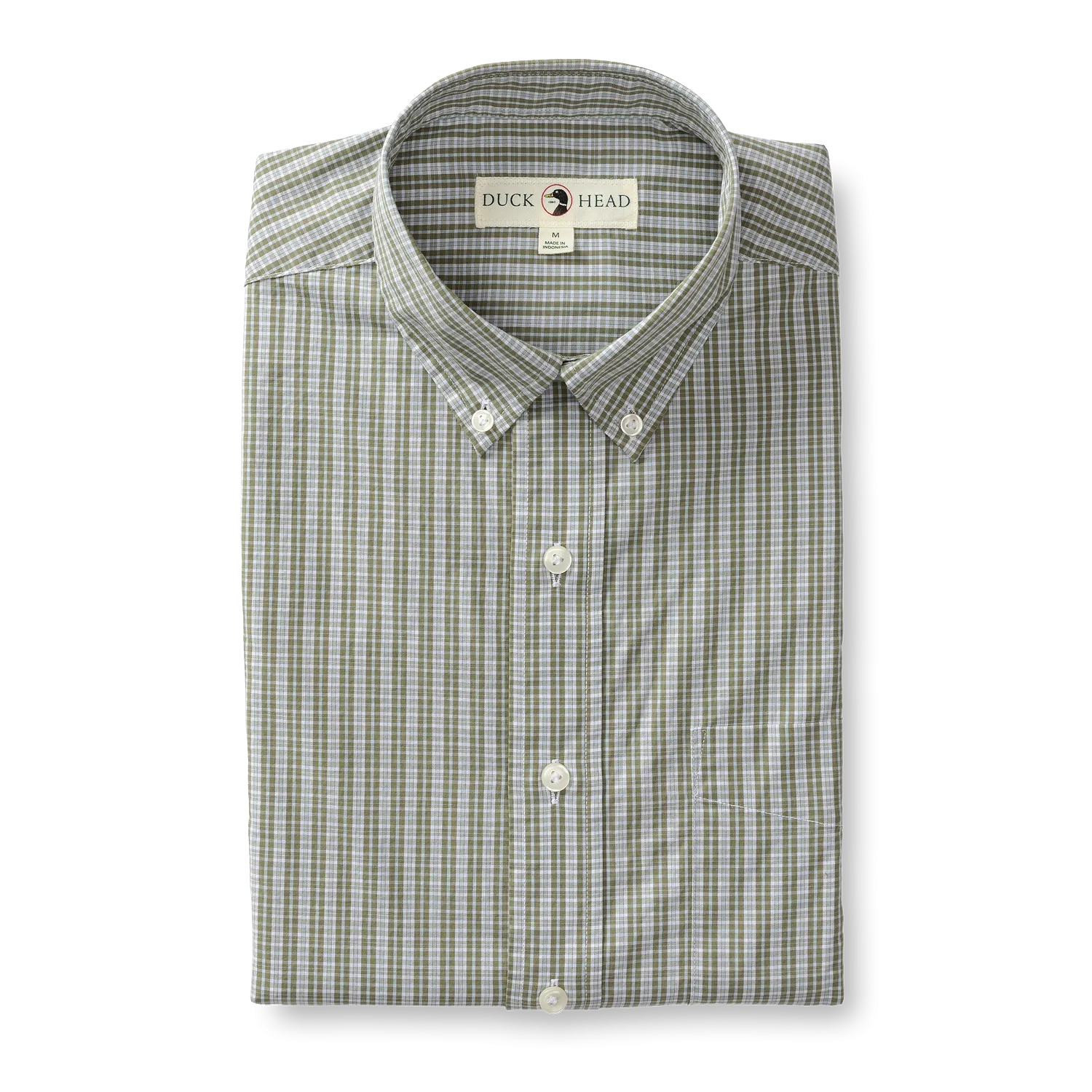 Stirling Plaid Cotton Poplin Sport Shirt - Deep Lichen Olive