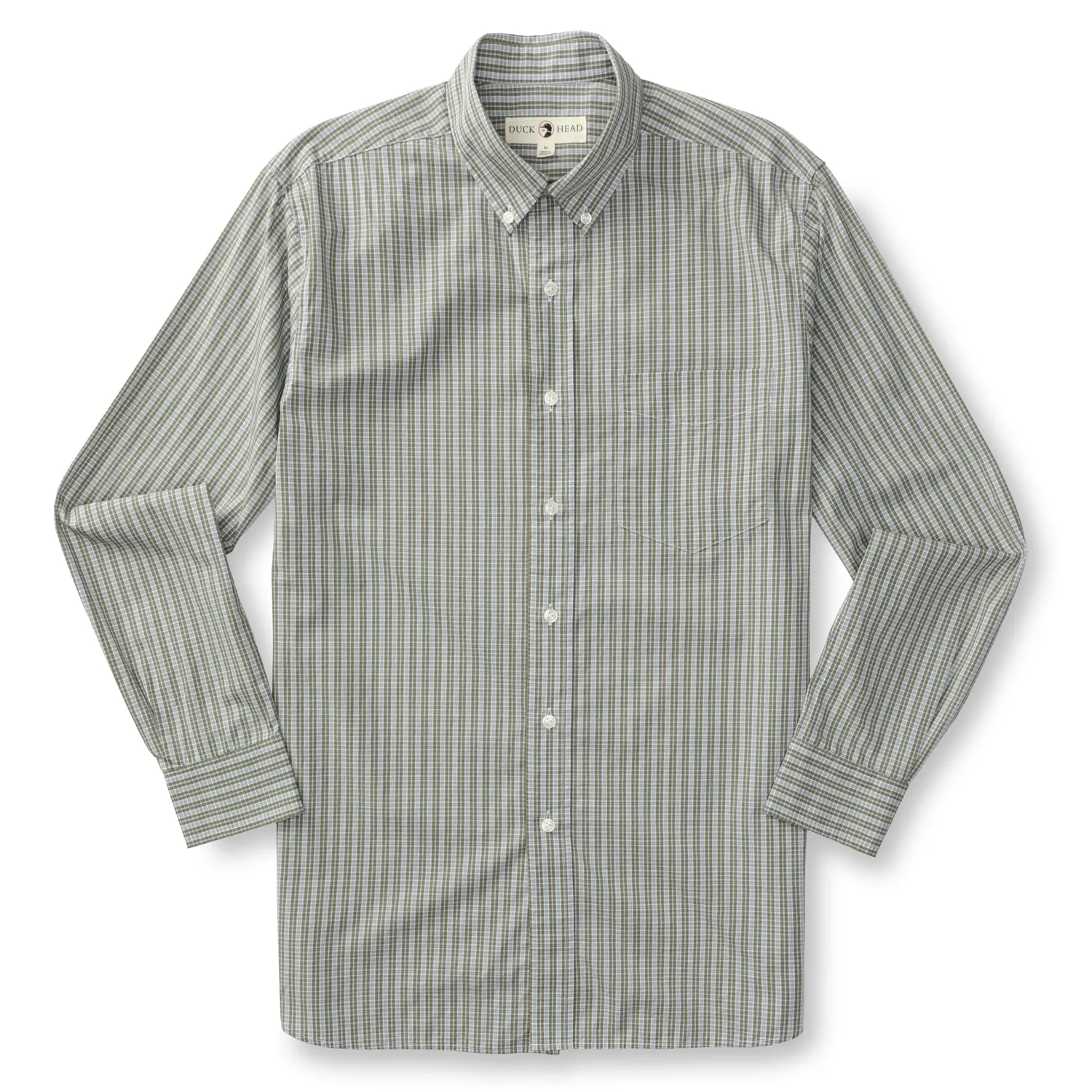 Stirling Plaid Cotton Poplin Sport Shirt - Deep Lichen Olive