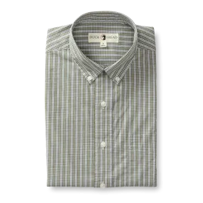 Stirling Plaid Cotton Poplin Sport Shirt - Deep Lichen Olive