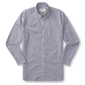 Stirling Plaid Cotton Poplin Sport Shirt - Stone Blue