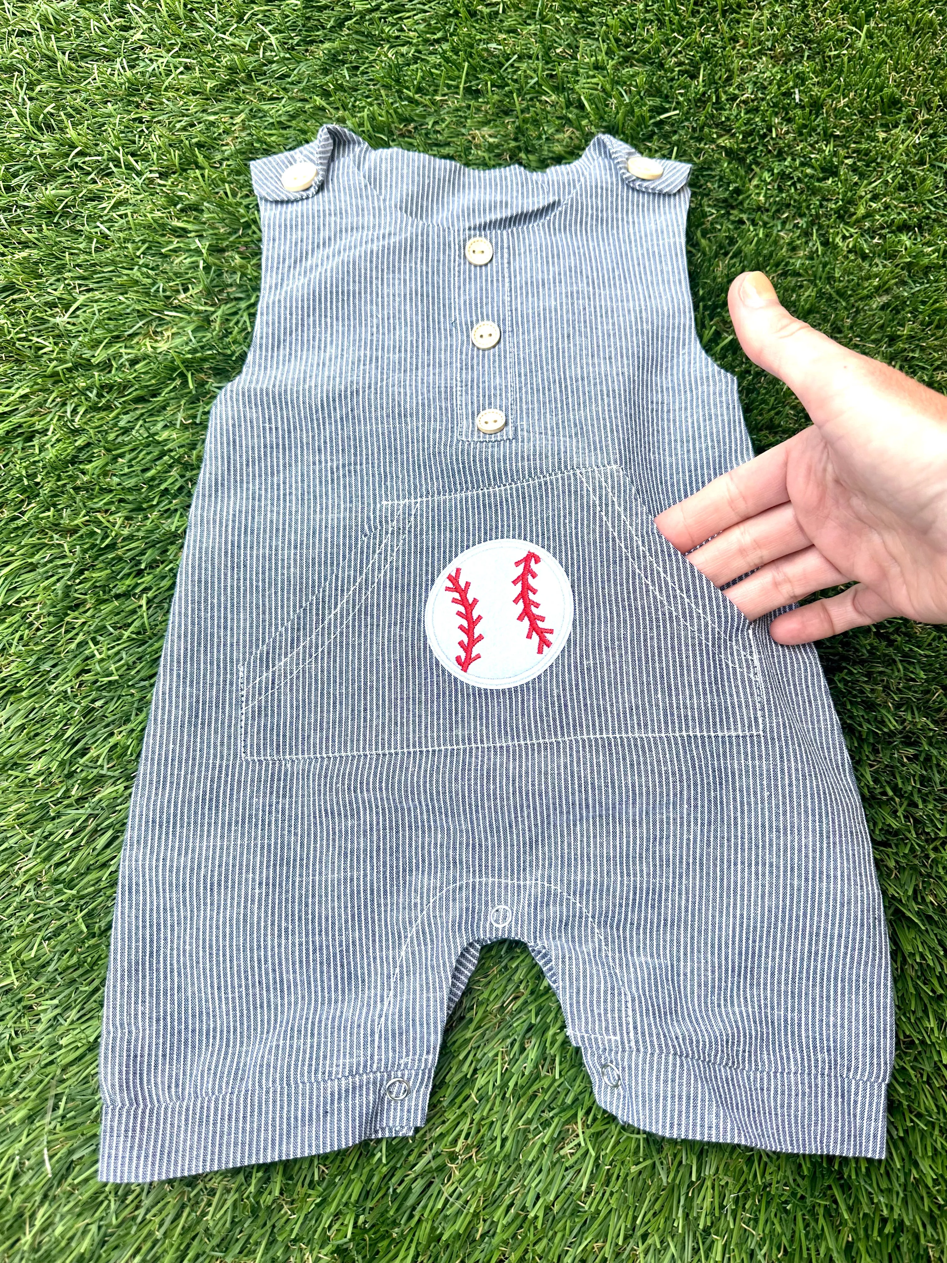 Striped Baseball Romper