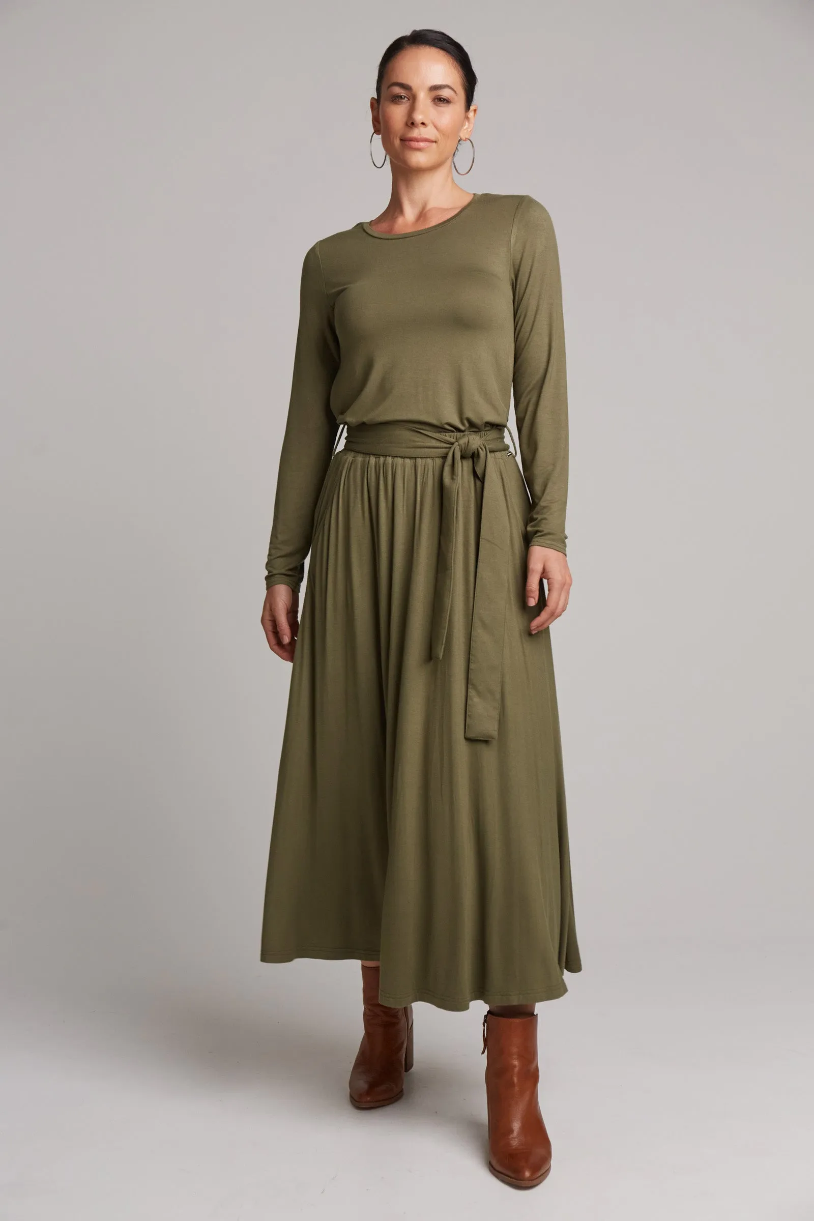 Studio Jersey Tie Skirt - Fern