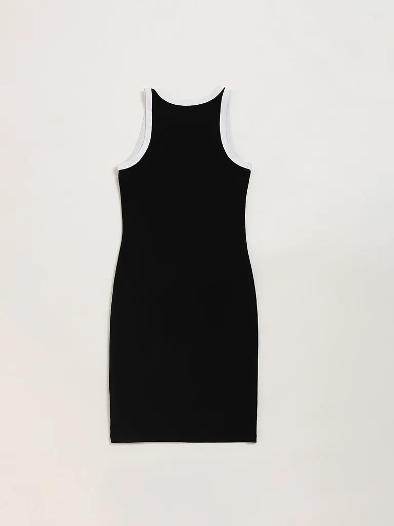 Studiofit Black Ribbed Bodycon Dress