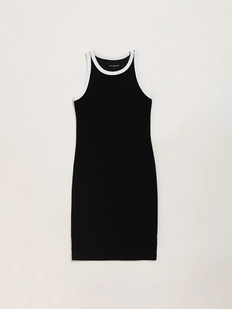 Studiofit Black Ribbed Bodycon Dress