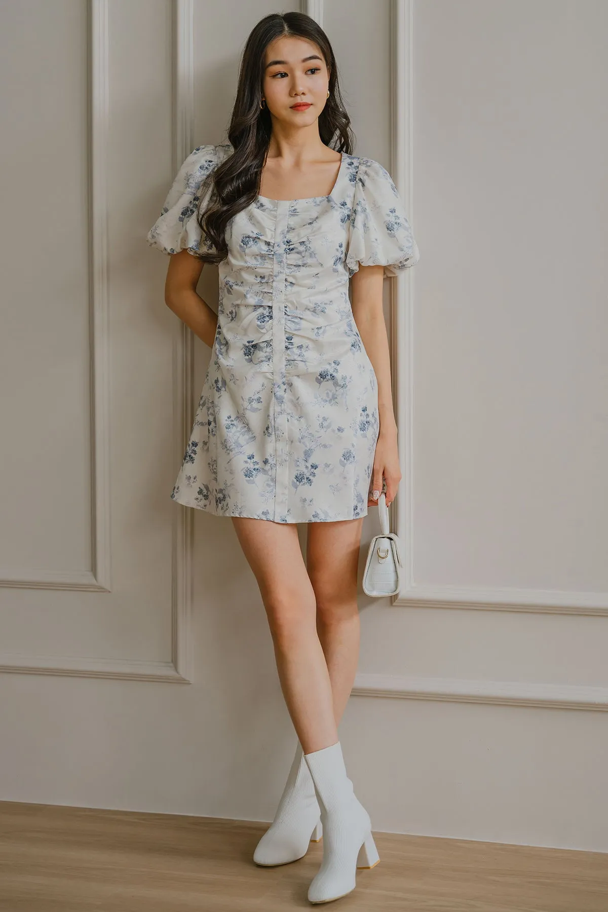 Summer Stroll Romper Dress (Porcelain)