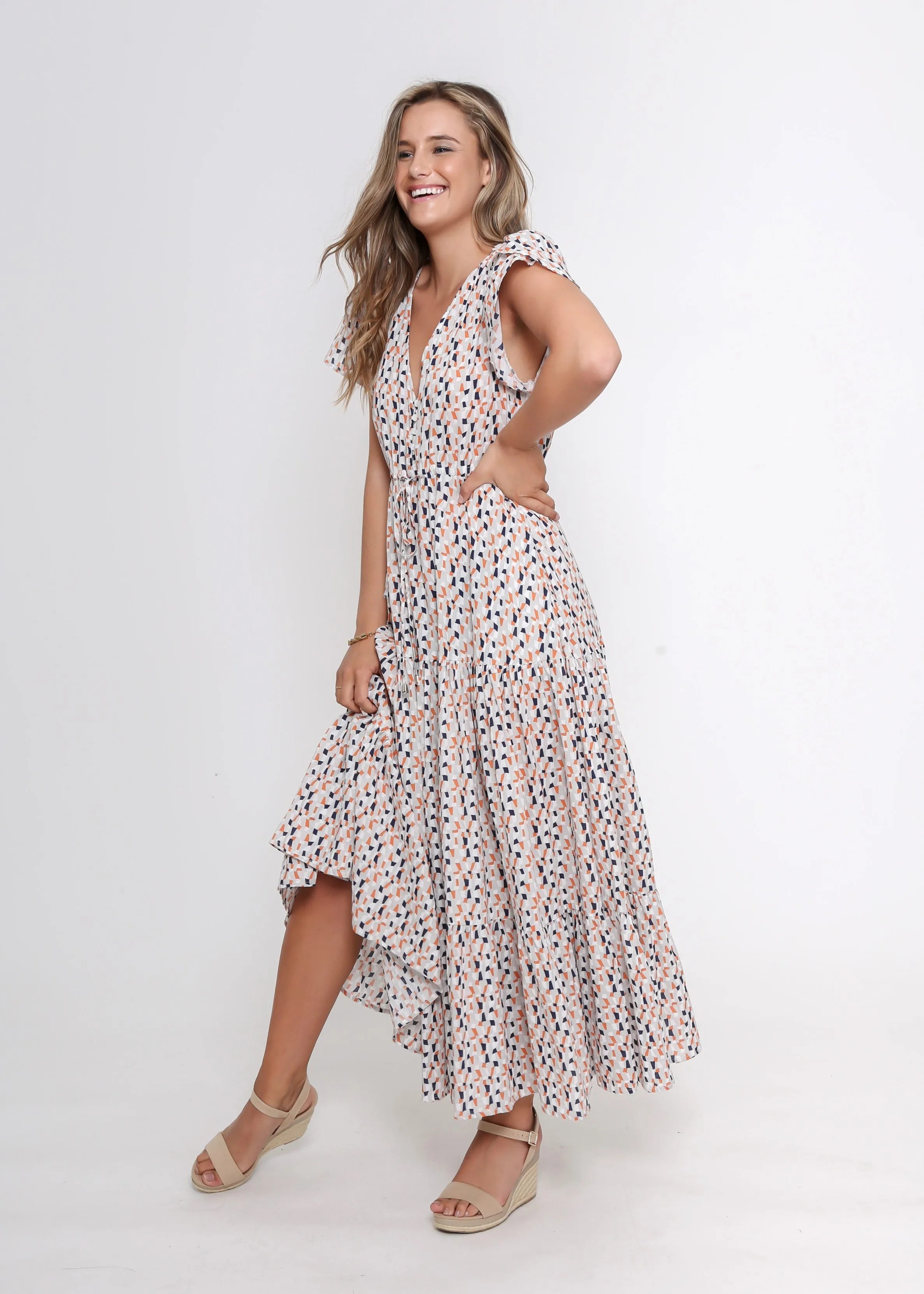 Sunny Maxi Dress - Navy Print