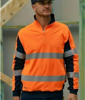 Taped Hi Vis Stretchy Fleece Zip Pullover