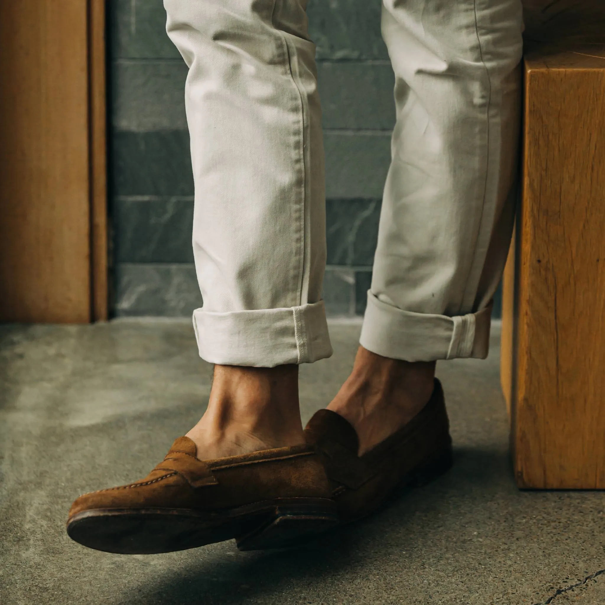 The Slim Foundation Pant in Organic Stone