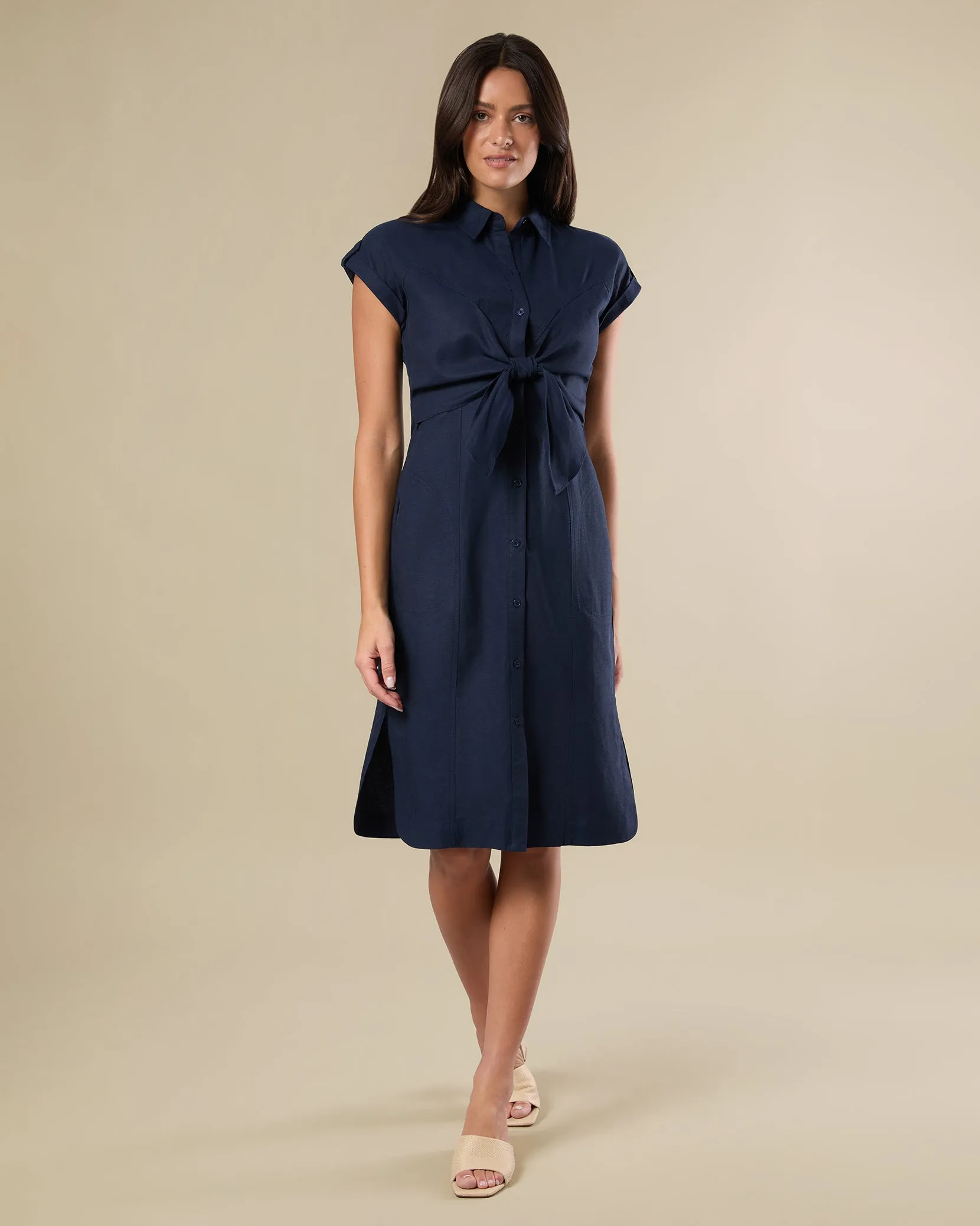 Tie Front Midi Dress