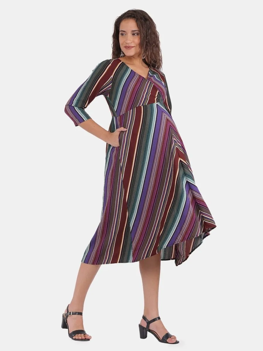 Trapeze Stripes Maternity and Nursing Dress