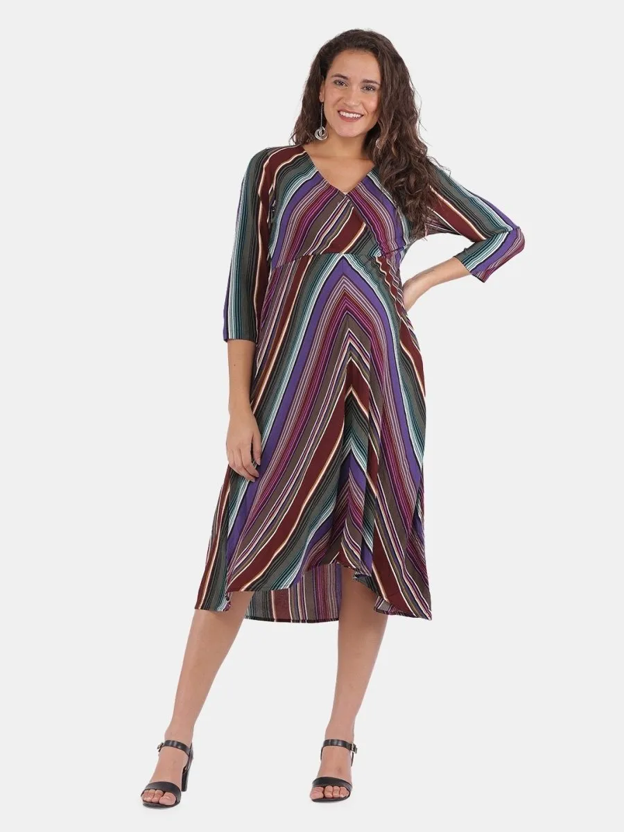 Trapeze Stripes Maternity and Nursing Dress