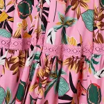 Tropical Print Angel Sleeve Maxi Dress